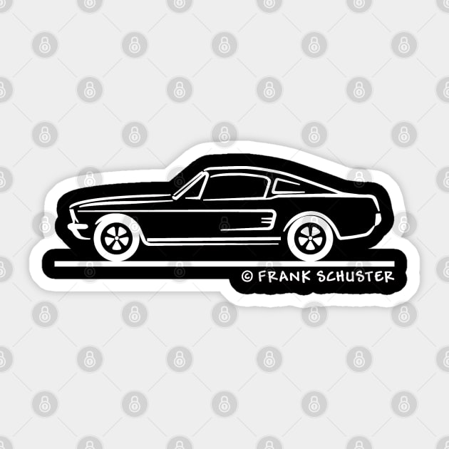 1968 Mustang Fastback White Sticker by PauHanaDesign